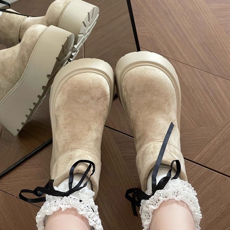 Foreign Air Increases Temperament Thick-soled Short Boots Season Retro Muffin Martin Boots Women