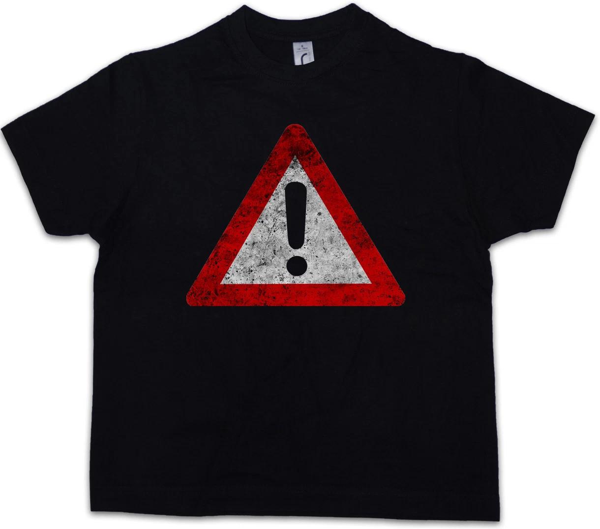 WARNING SIGN Kids Boys kids boys T-Shirt Symbol Logo USA Caution Danger Restricted Area 100
