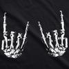 Mens Heavy Metal Bones Hands T Shirt Funny Rock On Tee