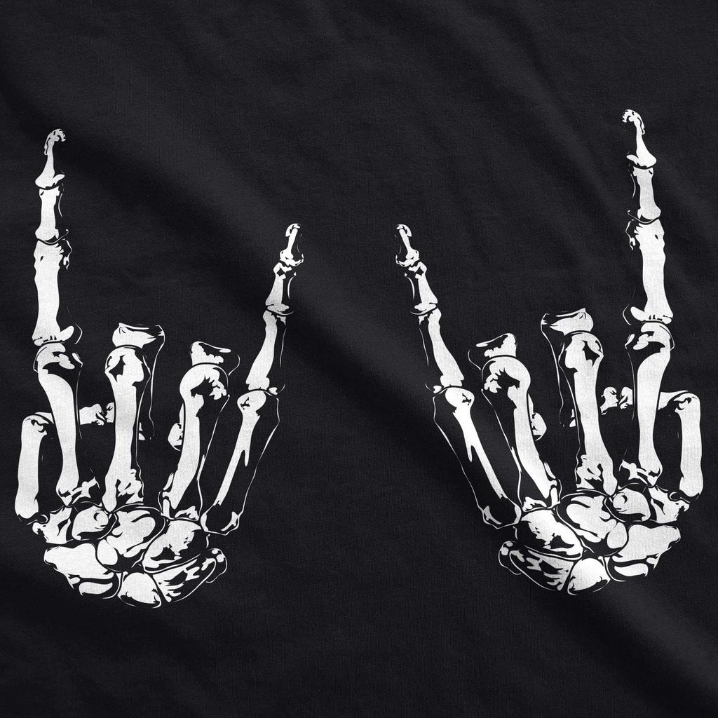 Mens Heavy Metal Bones Hands T Shirt Funny Rock On Tee