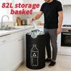Large Capacity Empty Bottle Storage Basket with Aluminum Handle 82L Wastewater Bottle Collector Bag Folding Recycling Bin