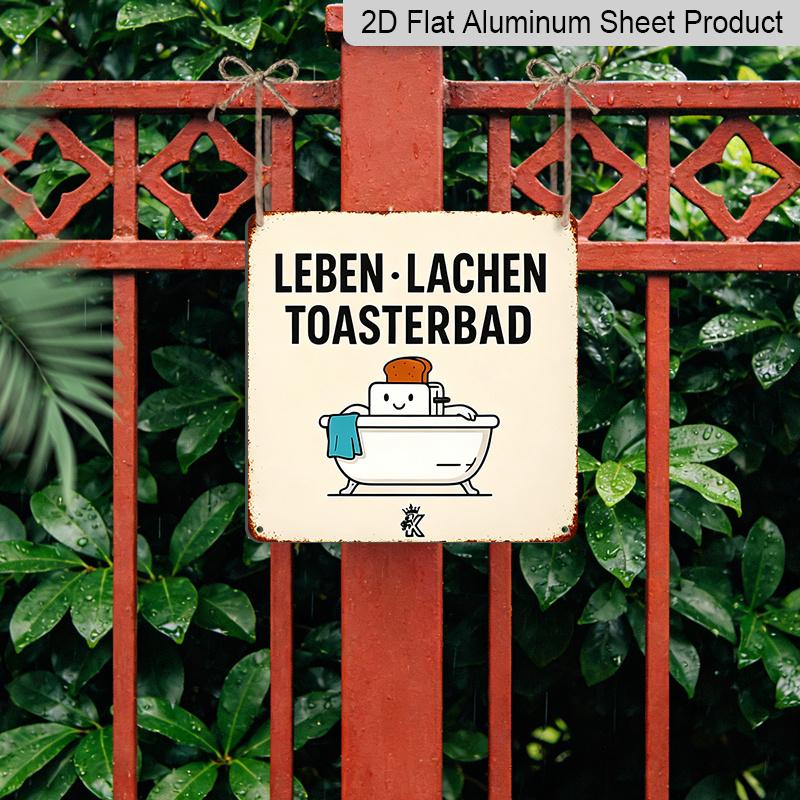 2D Flat, 1pc, Vintage Metal Sign, Decorative Plaques and Ornaments, Funny Kitchen and Bathroom Theme, Perfect for Kitchens, Bathrooms, Cafes