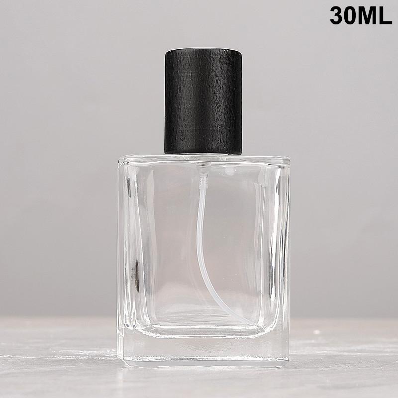 15/30/50Ml Square Glass Perfume Bottle Clear Spray Bottles Packaging Bottle Refillable Atomizer Travel Cosmetic Container