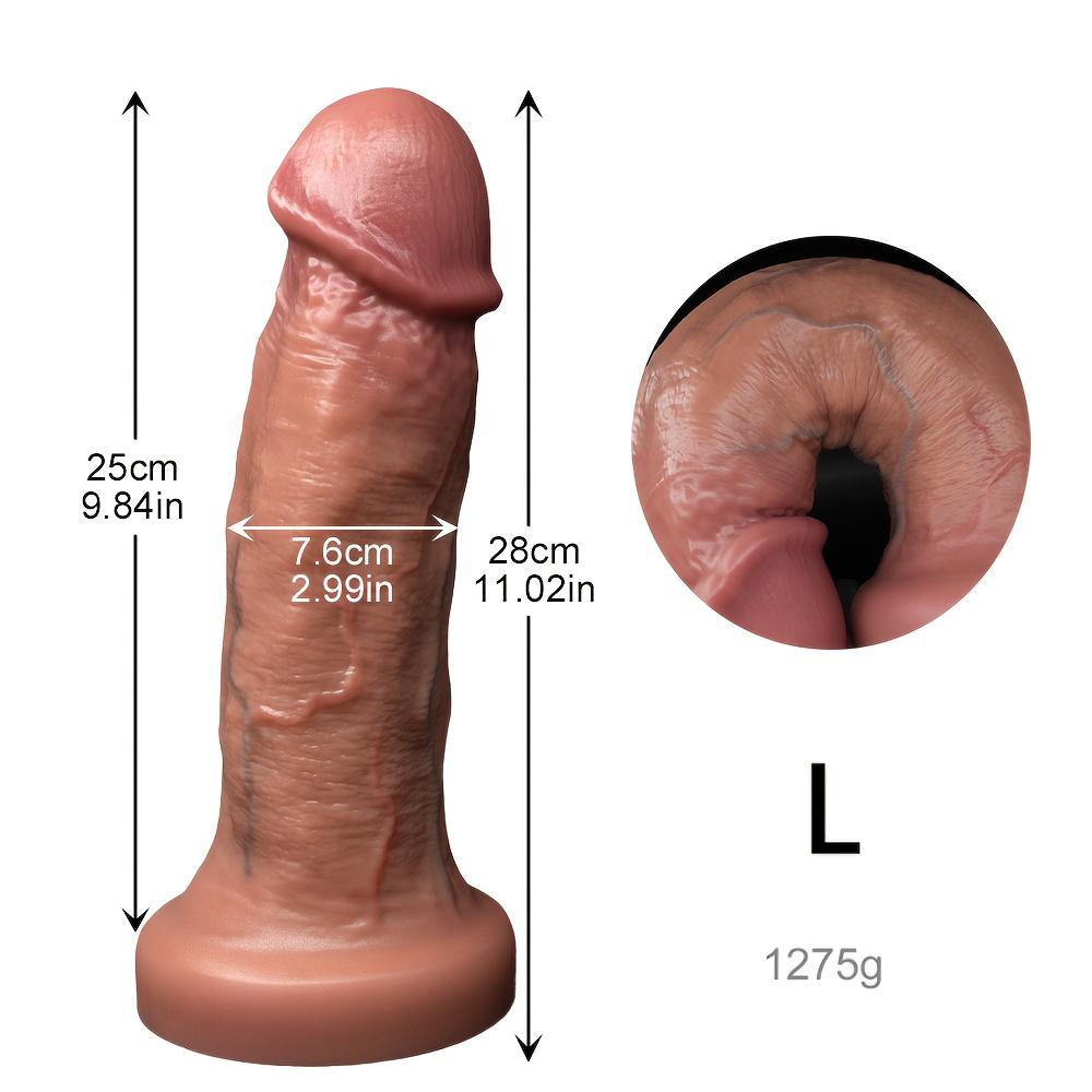 Huge Realistic Dildo – Double Density Liquid Silicone in Multiple Sizes, Strong Suction Cup for Hands-Free Use, G-Spot Toy for Men & Women