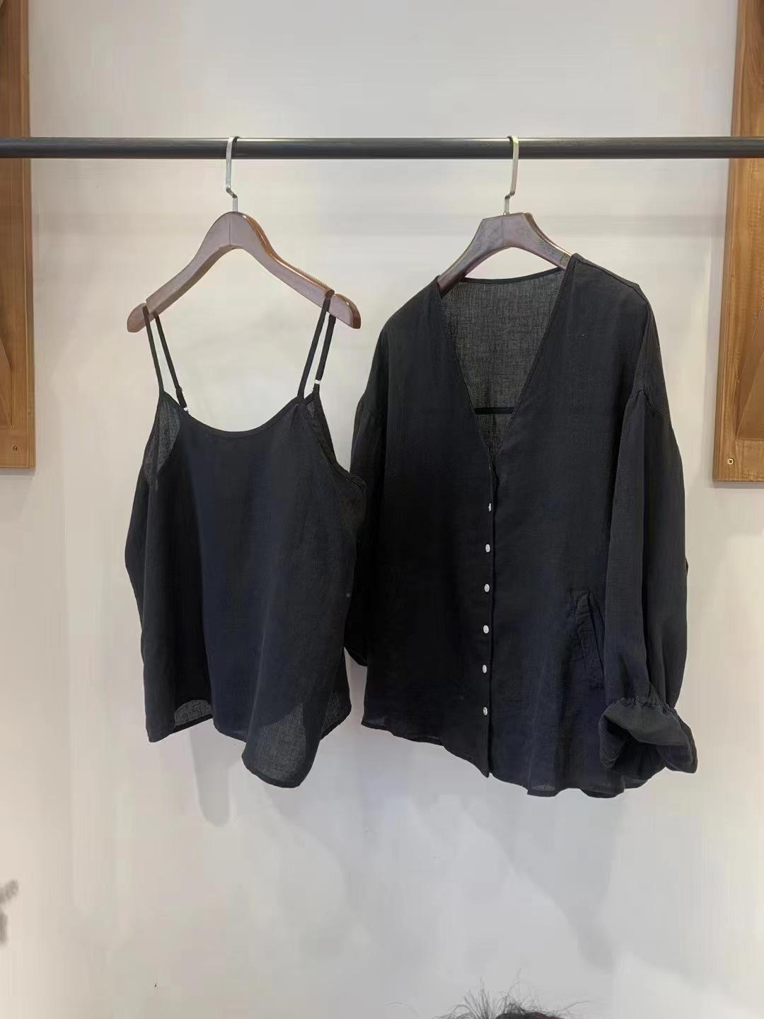 

Johnature Ретро Солнцезащитная рубашка Женская Летняя Повседневная Свободная Защита от солнца Тонкие топы One Size чёрный