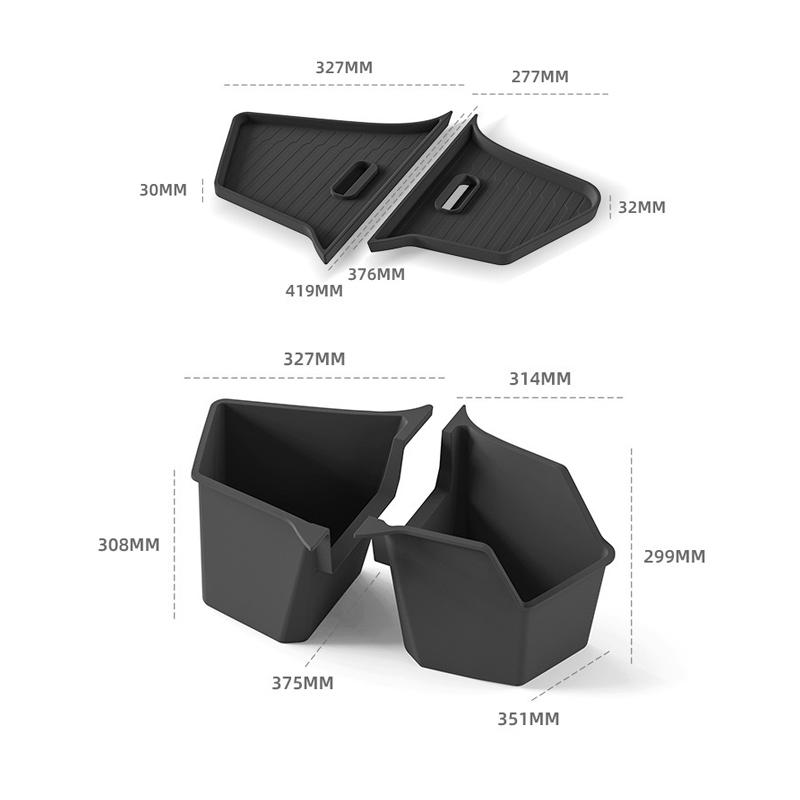 Trunk Side Storage Box For Tesla Model Y Juniper TPE Rear Trunk Storage Bins Side Box Organiser With Lip Cover Car Accessories