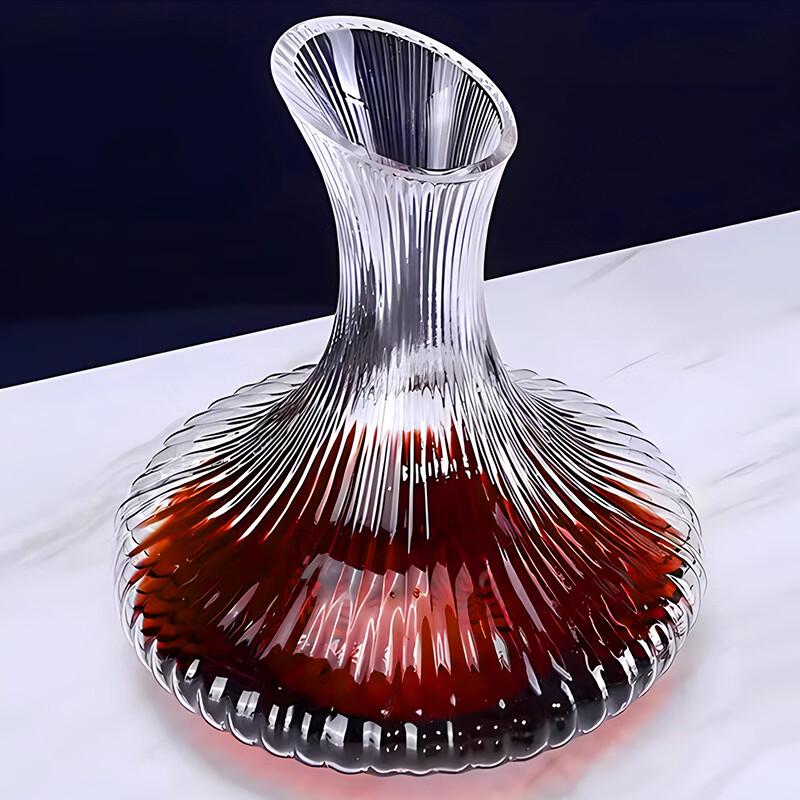 Striped Glass Wine Decanter