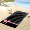 Printing Ultra-Fine Ultra-Soft Microfiber Beach Towel And Bath Towel Thick And Oversized with a Black Background And Bow