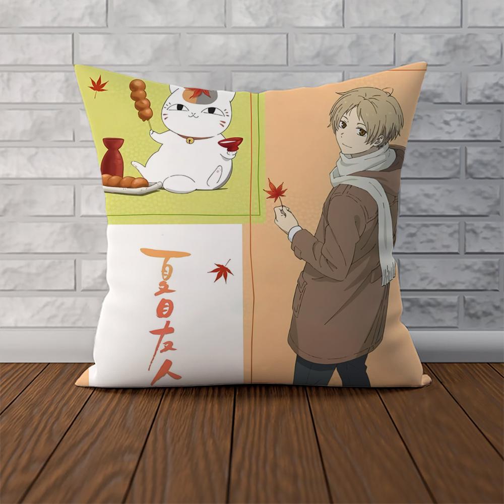 Natsumes Book Of Friends Pillow Case For Car Sofa Decorative Home Double-sided Print Plush Square Throw Pillow Cushion Cover