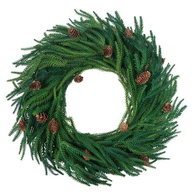 Huizhao Christmas Decorations Door Decorations Decorative Norfolk Pine Needles Pine Cones Wreath