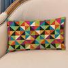 Nordic 30x50cm Geometry Style Cotton Linen Waist Cushion Cover Lattice Stripe Rectangular Sofa Decorative Throw Pillows Cover