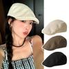 British Style Newsboy Hat with Large Head Circumference Trendy and Versatile for Couples Reversible Baseball Cap