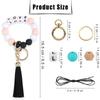 84PCS Silicone Beads Making Kits Keychain Accessories Bead with Elastic Rope Beaded Tassels Bead DIY Keychains Materials