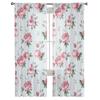 Pink Rose Flower Watercolor Tulle Curtains for Living Room Bedroom Decoration Chiffon Sheer Voile Kitchen Window Curtain