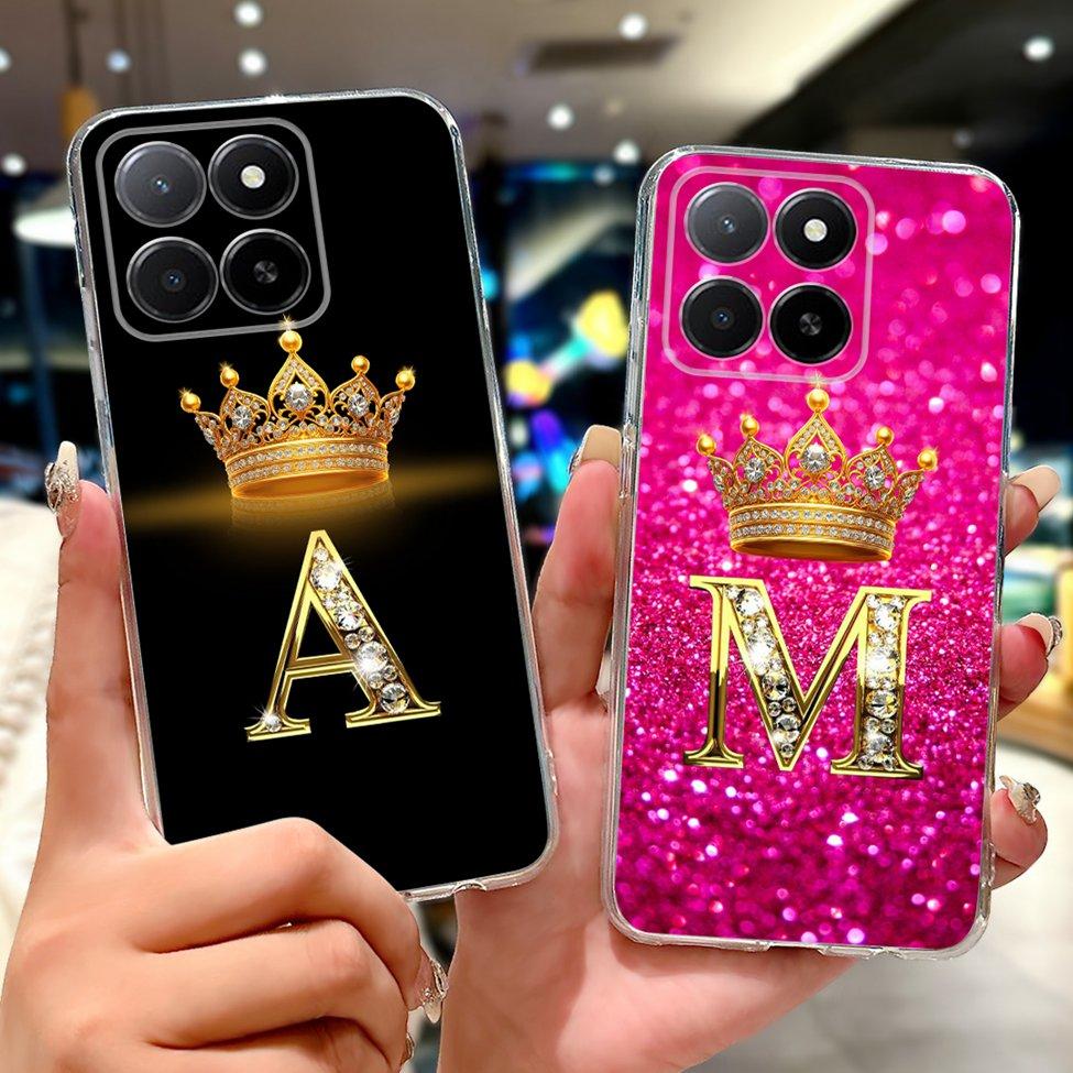 Clear For Honor X5b GFY-LX2 Case X5b Plus Fashion Luxury A-Z Letters Soft Back Cover For Honor X5b Plus Phone Case GFY-LX2P