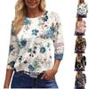 Women's Fashionable Casual Round Neck Three-Quarter Sleeve Printed T-Shirt Top