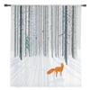 Animal Bird Fox Forest Winter Birch Tree Tulle Sheer Curtains for Living Room Bedroom Decor Window Curtain Voile Organza Drapes