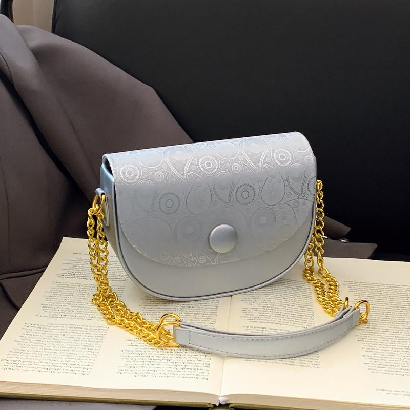 Women Fashion Solid Color Flap Small Saddle Shoulder Underarm Bags Fashion PU Leather Street Shopping Crossbody Bag Ladies Clutch Purse