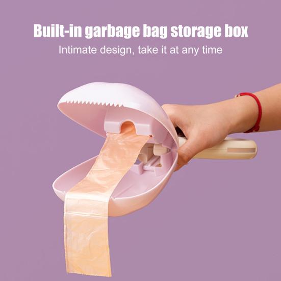 Portable Dog Pooper Scooper with Bag Ergonomic Handle Small Medium Large Dog Cat Poop Picker Walking Pet Poo Picker Catcher Clamp