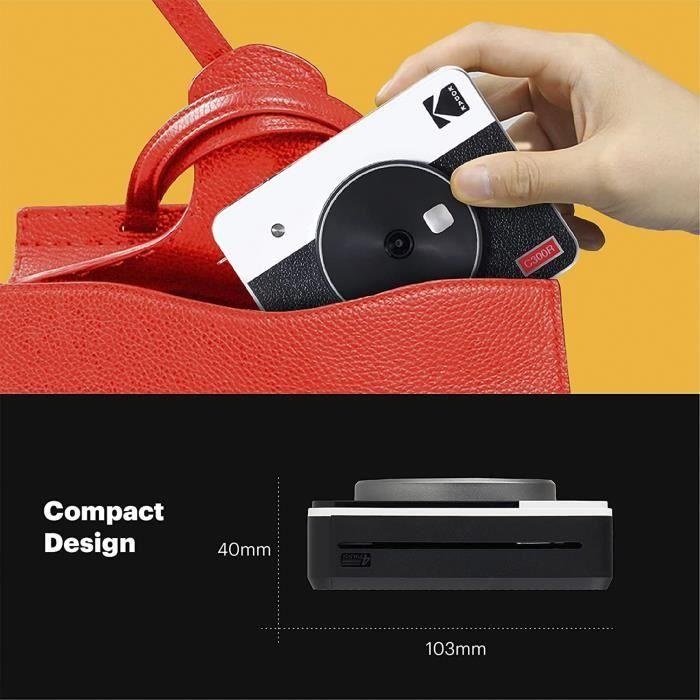 Kodak Mini Shot 3 Retro, Appareil Photo Instantané Argentique Avec Imprimante Photo Portable Intégrée, Compatible iOS Et Android