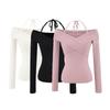 Za New Fall Women's Clothing 2025 Fashion Wind Fashion Halter Off-the-Shoulder Sweater Silm Inner Sweater Tops