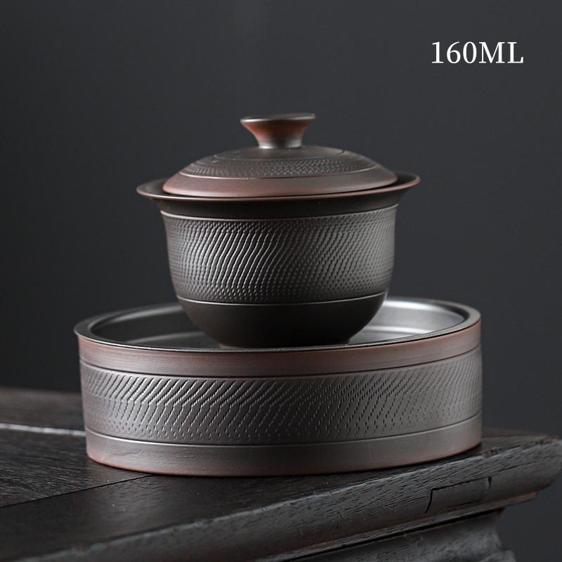 Jianshui Purple Pottery Gaiwan Ceramic Handmade Household Kung Fu Tea Set Tea Bowl Tea Cup Tea Maker Tea Ceremony Tea Tureen