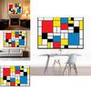 Red Yellow Blue Abstract Grid Artwork For Living Room Decor