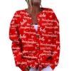 Women's Fashion Christmas Printed Long Sleeve Knitted Cardigan Button Down Jacket