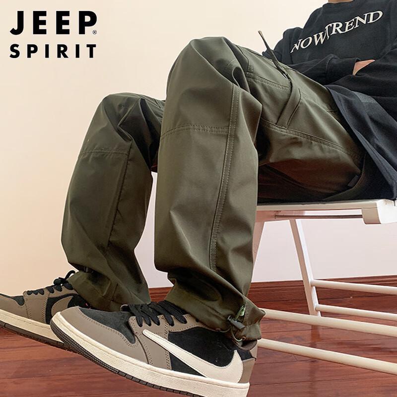 JEEP SPIRIT Men's Loose Straight Fit Cargo Casual Pants