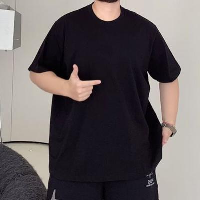Stretch Fit Anti-wrinkle Loose Men's Short-sleeved Solid Color Fashion Short-sleeved Top Cotton Comfortable Lightweight T-shirt
