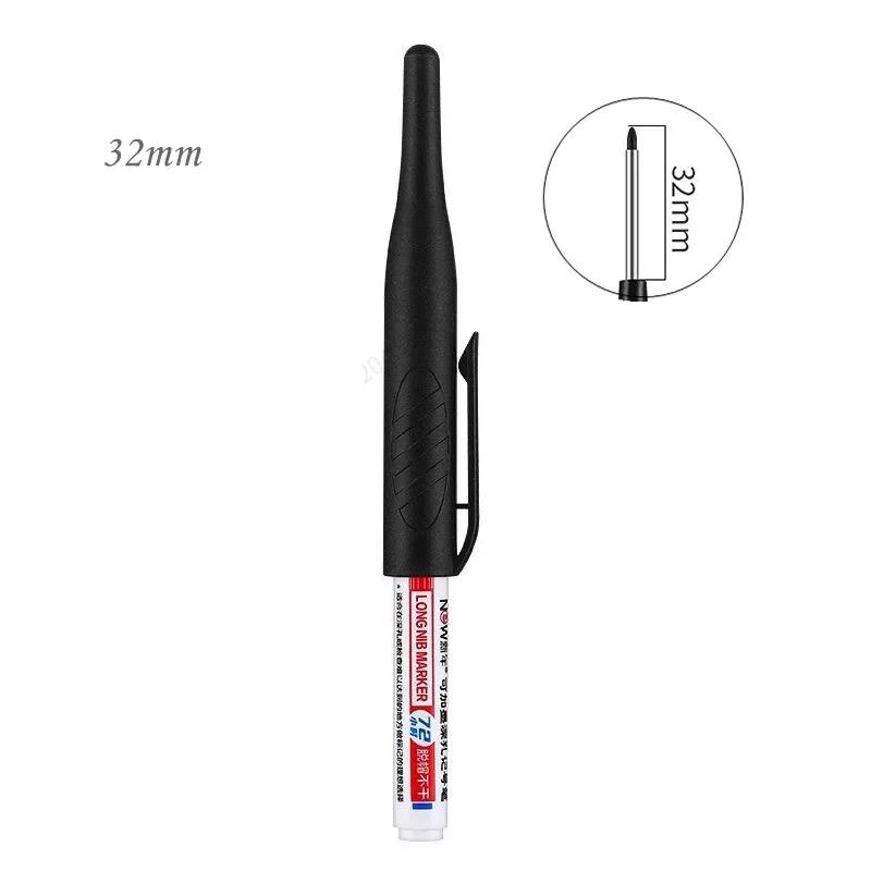 32/20mm Waterproof White Oily Deep Hole Long Nib Head Markers Pen Set for Metal Perforating Bathroom Woodworking Decoration Tool