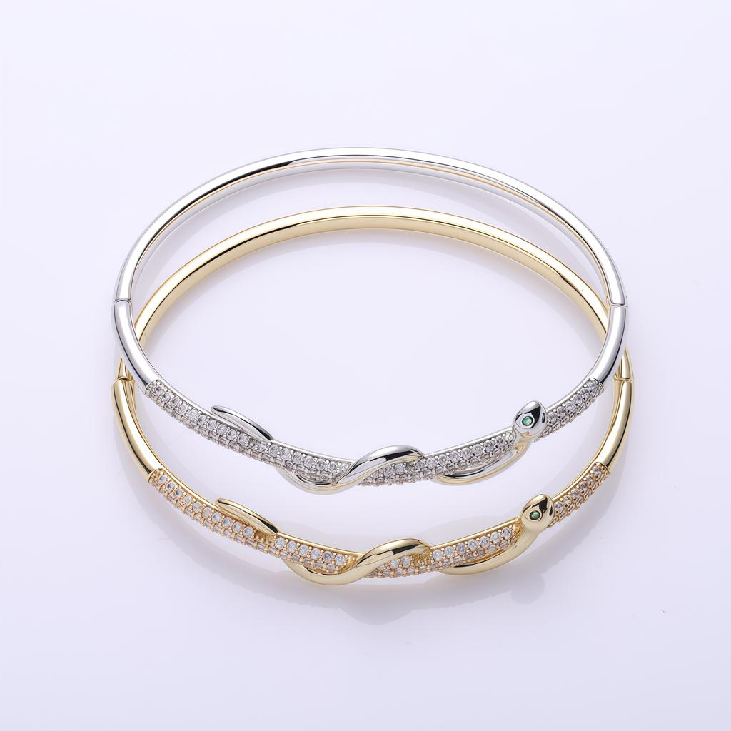 Stone Snake-shaped Bracelet, Simple and Full Design, Light Luxury and High-end, Versatile Commuting Jewelry