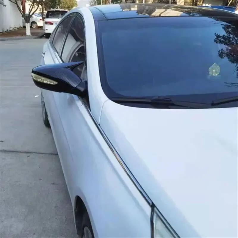 For Hyundai Sonata DN8 2011 2012 2013 2014 Car Rearview Side Mirror Cover Wing Cap Exterior Door Adhesive Trim ABS Carbon
