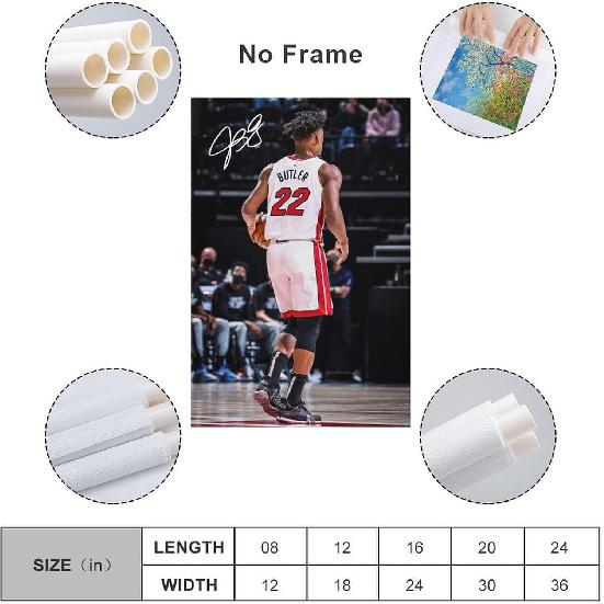 LINYISHU Jimmy Butler Poster Basketball Signature Wall Art Canvas Print Poster HD Home Decoration Painting ID82814; Unframe; 16x24inch(40x60cm)