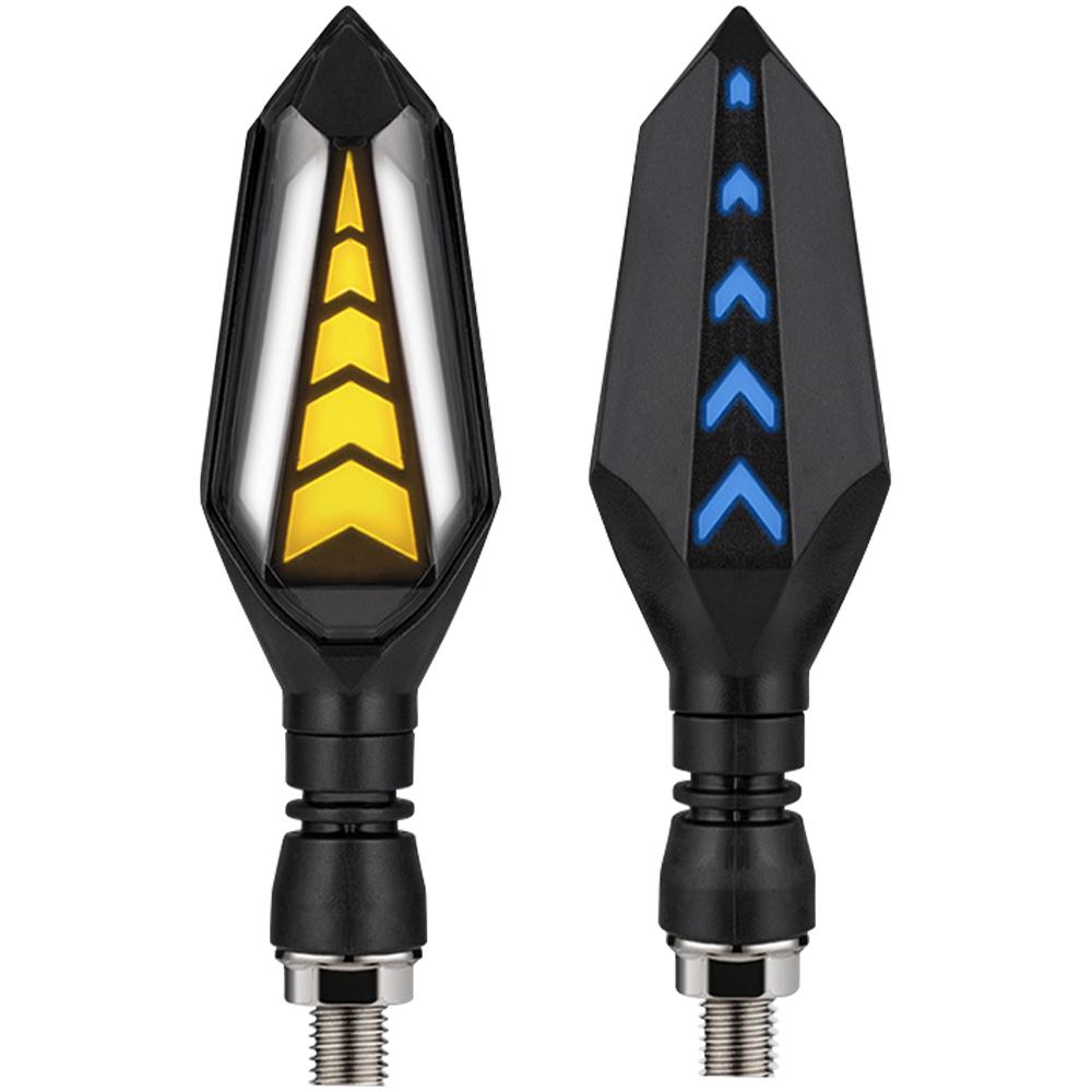 2Pcs Motorcycle LED Turn Signal Light Flowing Turn Signals Flashing Blinker Indicator Lamp DRL Daytime Running Lights for Yamaha