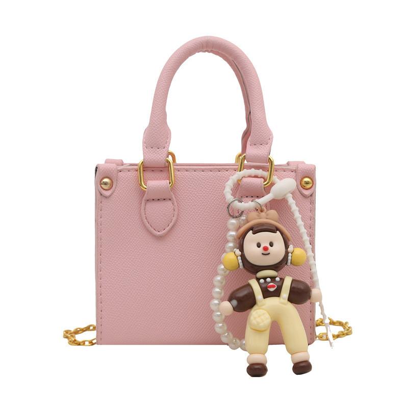 Retro Comfortable Fashion Handheld Kids Cute Square Bag With Seams Reinforced