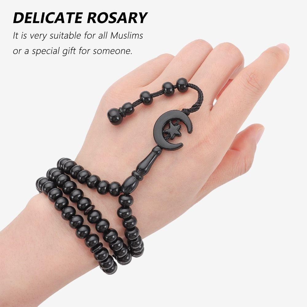 2pcs Allah Muhammad Prayer Beads Engraved Necklace New 99 Prayer Beads