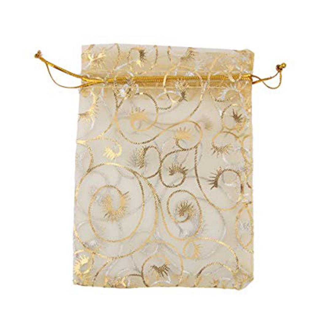 100pcs Bags Gilding Drawstring Pouches Gift Favor Bags Eyelash for Jewelry Party Wedding
