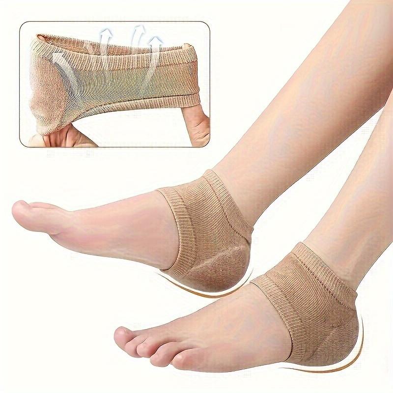 2pcs Plantar Heel Protector Sleeves with Silicone Gel Pads - Breathable Knit Design for Heel Cushioning, Pressure & Support