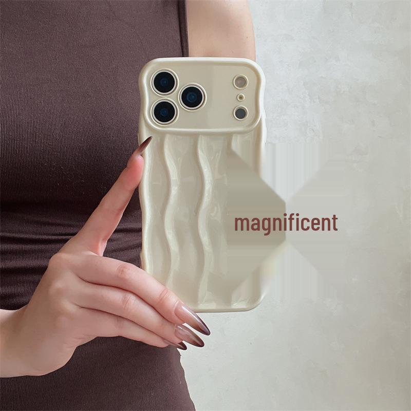 3D Wave Pattern Soft Shell Case for iPhone 13-17 Pro Max