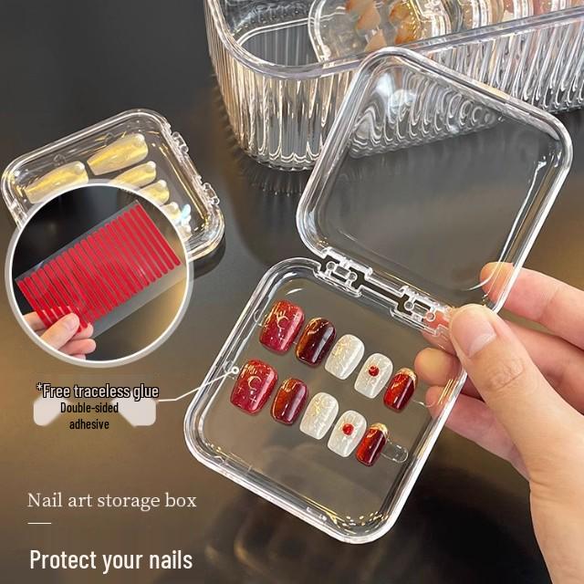 

Прозрачный акриловый ящик для хранения лаков с крышкой - Пылезащитный органайзер для нейл-арта