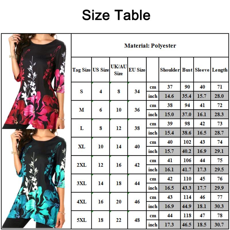 Plus Size Womens Asymmetric Floral Printed Short Sleeve Tunic Blouse For Summer Comfort