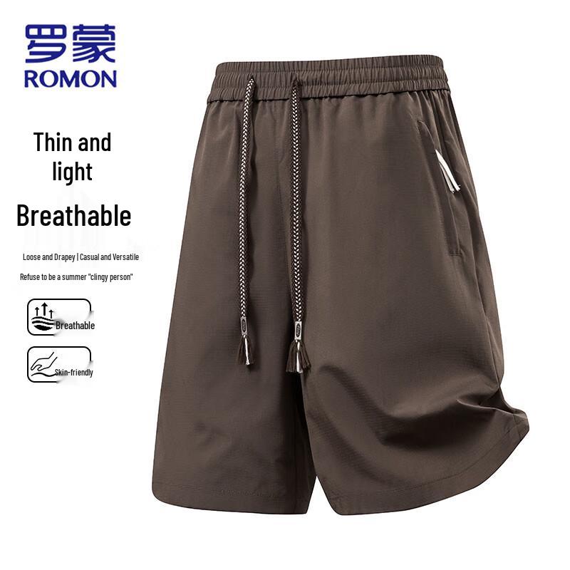 ROMON Men s Casual Breathable Ice-Feel Shorts 4XL