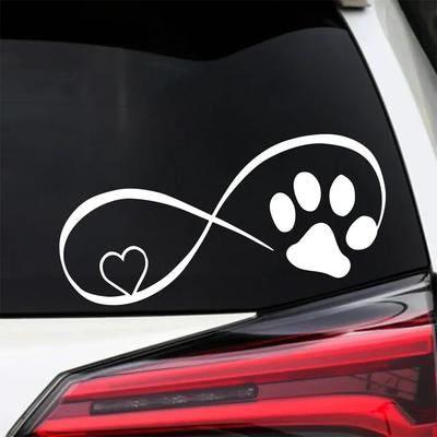 Samolepka na auto Roztomilá psí tlapka Zvíře Adoptuj psa kočku Láska mazlíček Tlapky Stopa Vinylové samolepky PVC samolepka Kreativní kryt Poškrábání