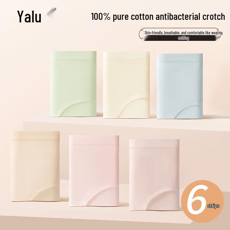Yalu Women's 6-Pack Mid-Waist Seamless Cotton Briefs