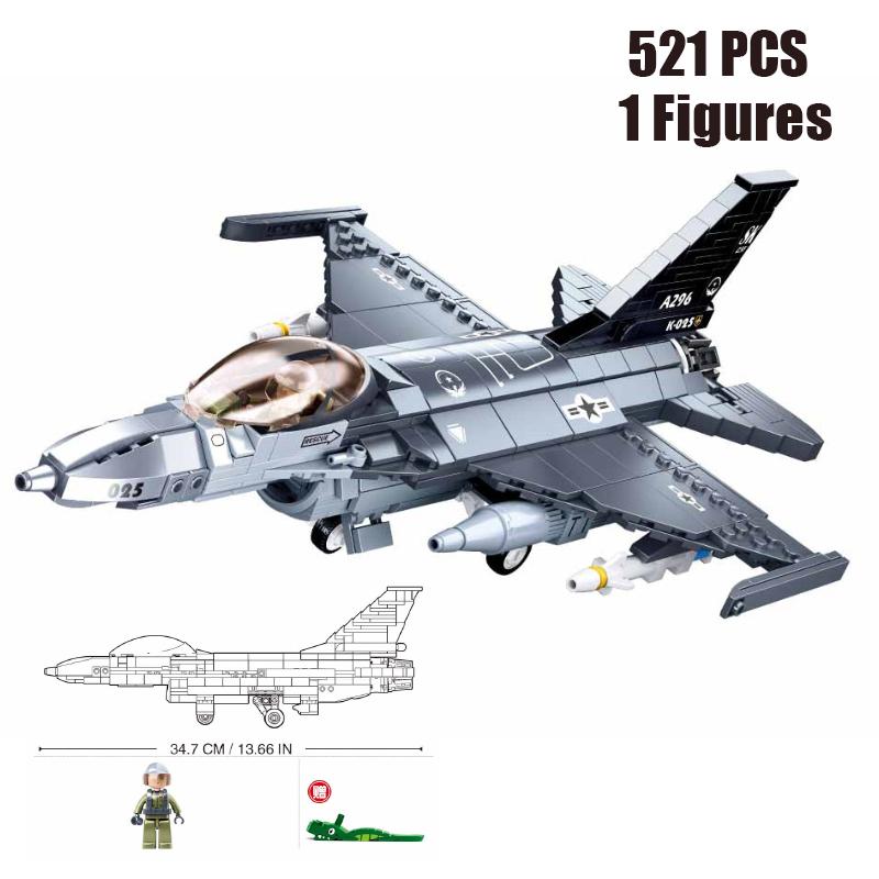 Military Carrier Aircraft Gunship Eagle Stealth Fighter Building Block Sets Classic War Airplane Bricks Kid Educational Toy