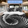 Spiral black-and-white vortex Pattern Bedding,Quilt Set Quilt Cover Pillowcase Home Birthday Gift (1*duvet cover+2*pillowcase,without core)ZSJT0917308