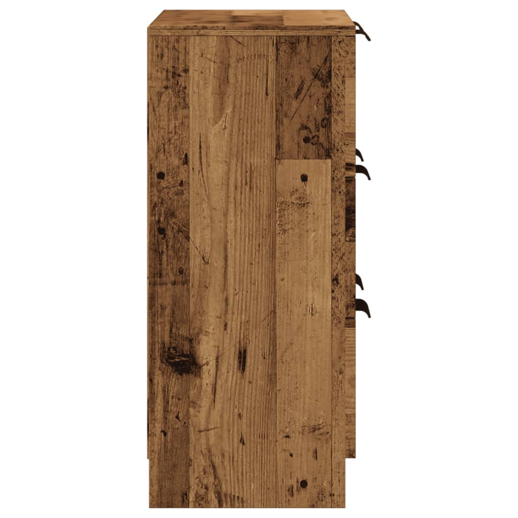 Sideboard for Living Room, Entrance Drawer Storage Cabinet, Sofa Sideboard, Reclaimed Wood Façade 60x30x70 Cm Engineered Wood