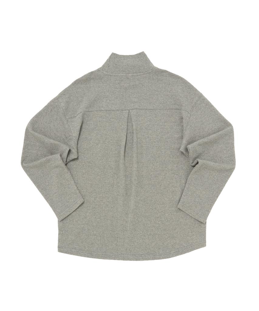 A NOTHING Rain Drop-Shoulder Turtle-Neck Tee (Gray)