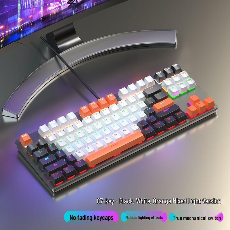 87/104 Key Mechanical Keyboard with Blue, Black, Red, Brown Switches for Gaming and Typing - Wired Universal for Desktop/Laptop